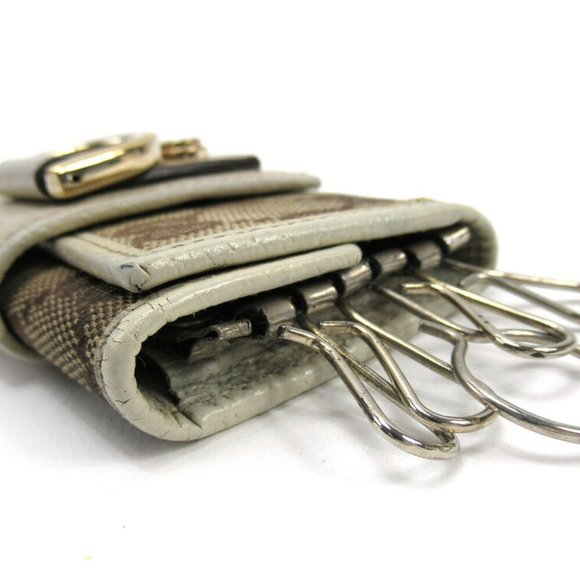 Gucci key case GG pattern beige canvas �~ leather Auth used T16785 - Picture 6 of 8